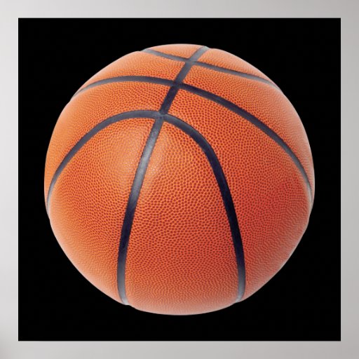 Basketball Ball Orange and Black Poster