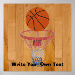 Basketball & Basket - Write Your Own Text! Print