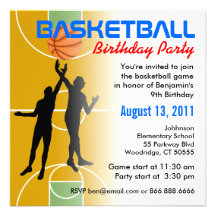 Basketball Birthday Party Invitation 1