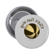 Basketball - Black/Gold Pinback Button