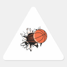 basketball breaking through powerful sticker