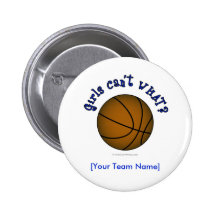 Basketball - Brown/Blue Button