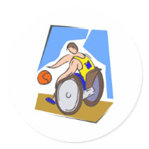 Basketball Chair Round Stickers