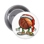 Basketball Christmas Pinback Button
