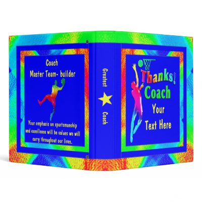 Basketball Coach Thank You 1 inch Binder by anuradesignstudio