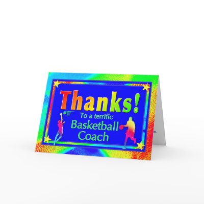 Basketball Coach Thank You Card by anuradesignstudio