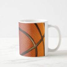 Basketball design with big close up of a ball coffee mug