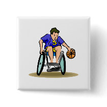 Basketball Dribble Pinback Button