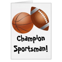 Basketball/Football  Fathers Day Card
