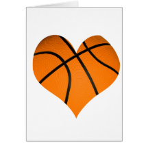 Basketball Heart Shaped Cards