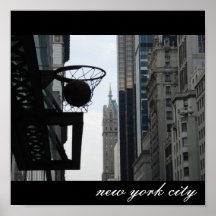Basketball hoop in New York City. Posters