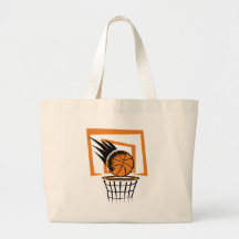 Basketball in the Basket Canvas Bags