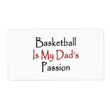 Basketball Is My Dad's Passion Custom Shipping Label