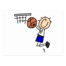 Basketball Jump Shot Blue T-shirts and Gifts Post Card