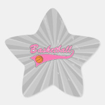 basketball logo pink womens girls star stickers