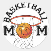 Basketball Mom Round Sticker