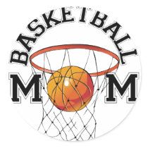 Basketball Mom Round Sticker
