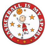 Basketball My Sport Tshirts and Gifts Round Stickers