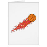 basketball on fire greeting card