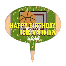 Basketball Oval Cake Topper