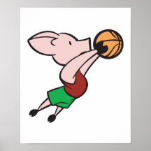 basketball pig poster