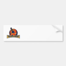 Basketball Player Dribbling Ball Tournament Retro Bumper Stickers