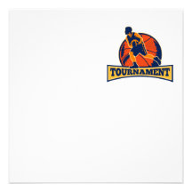 Basketball Player Dribbling Ball Tournament Retro Personalized Announcements