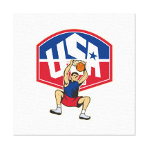 Basketball Player Dunking Ball USA Canvas Print