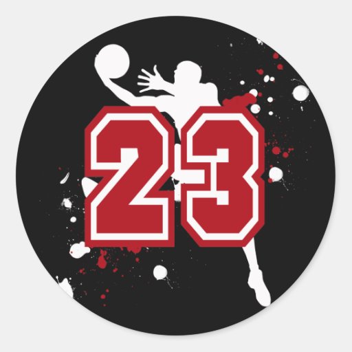 basketball-player-number-23-classic-round-sticker-zazzle