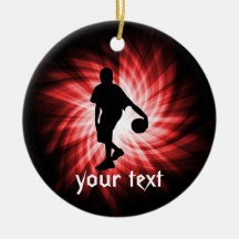 Basketball Player; Red Christmas Ornament