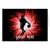 Basketball Player; Red Greeting Cards