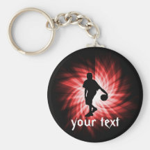 Basketball Player; Red Keychain
