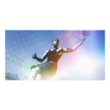 Basketball Player Slam Dunk Custom Photo Card