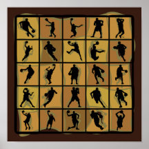 Basketball Players Abstract Posters