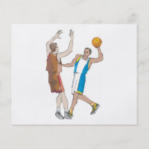 basketball players blocking design flyers