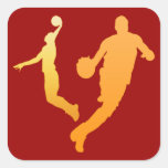 Basketball Players Square Stickers
