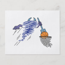 basketball playin dust devil cartoon flyer design