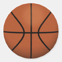 Basketball: Round Sticker