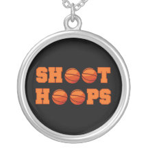 Basketball Shoot Hoops T-shirts and Gifts Personalized Necklace