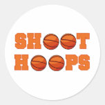 Basketball Shoot Hoops T-shirts and Gifts Round Stickers