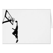 Basketball Slam Dunk Silhouette Card
