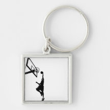 Basketball Slam Dunk Silhouette Keychains