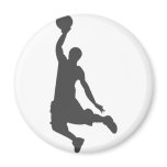 Basketball Slam Dunk silhouette magnets