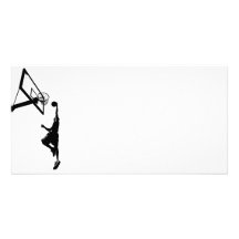 Basketball Slam Dunk Silhouette Photo Cards