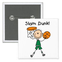 Basketball Slam Dunk T-shirts and Gifts Buttons