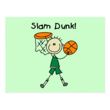Basketball Slam Dunk T-shirts and Gifts Post Cards