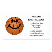 Basketball smiley face business card templates