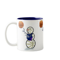 Basketball Snowman Christmas Coffee Mugs