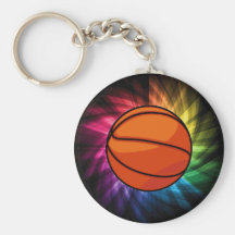 Basketball; Sport; rainbow Key Chains