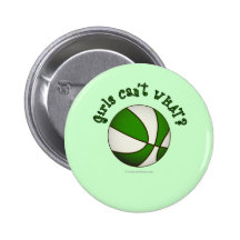 Basketball - White/Green Pin